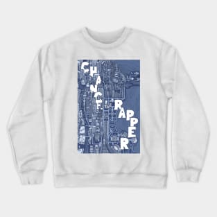 Chance the Rapper Chicago Map (Front) Crewneck Sweatshirt